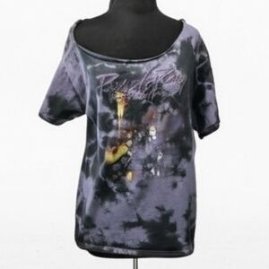 Prince Purple Rain Distressed L Tie-Dye Graphic Women's Tee 80s Pop Band T-shirt